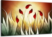 Peinture sur toile Tulipe | Jaune, blanc, rouge | 140x90cm 1 Liège