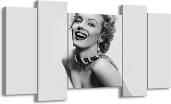 Canvas Schilderij Marilyn Monroe | Grijs, Wit | | F006856