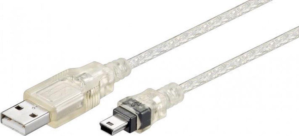 USB 2.0 kabel USB A - USB mini B 5 pins 0,6m
