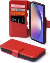 Samsung Galaxy A54 Hoesje - Luxe MobyDefend Wallet Bookcase - Rood - GSM Hoesje - Telefoonhoesje Geschikt Voor Samsung Galaxy A54