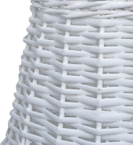 VidaXL Paralume In Vimini Bianco 45x28 Cm: Realizzato A Mano, Design Naturale, Per Soffitto O Tavolo, Supporto In Ferro Incluso - 6
