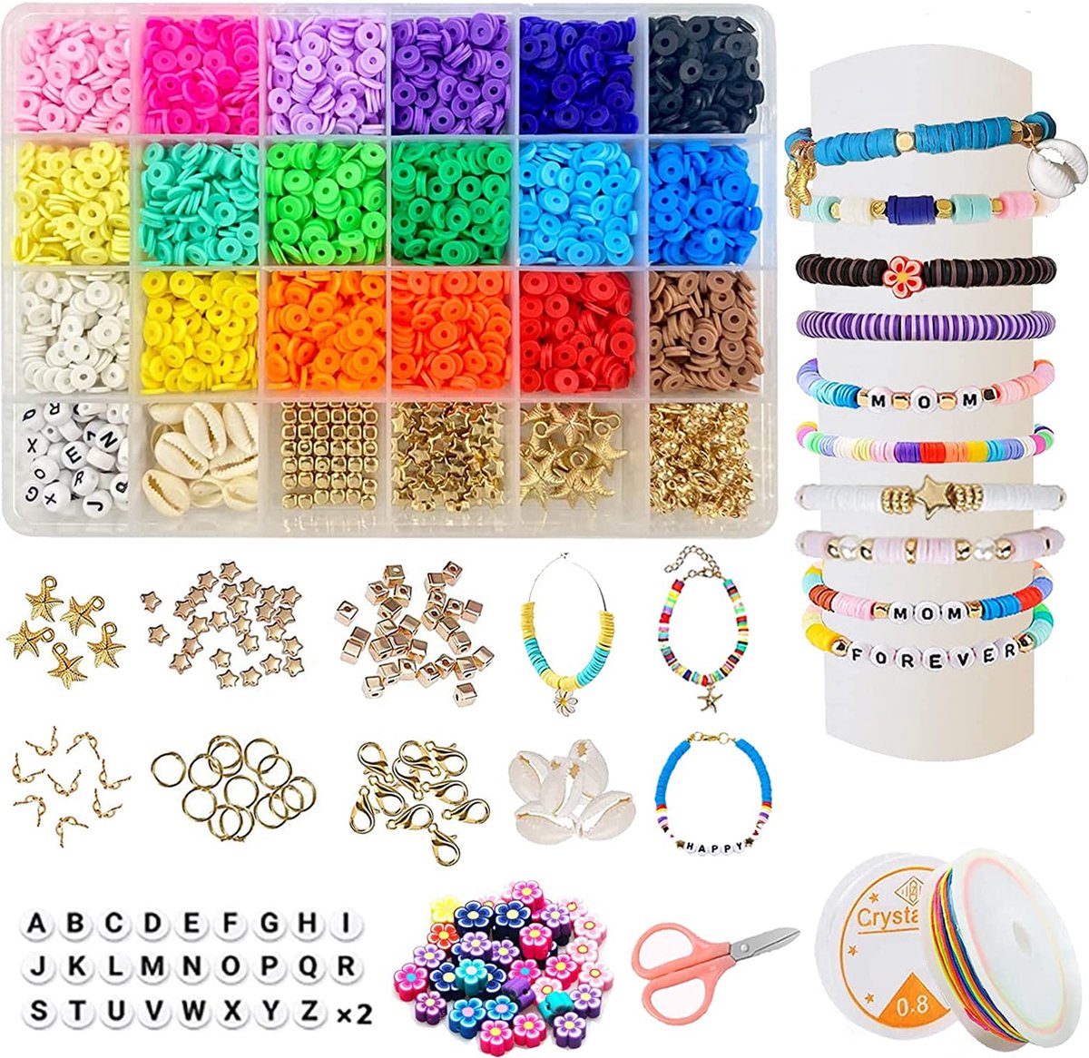 Perles d'argile Bracelet Kit de fabrication Bijoux Kit de bricolage  Bracelet Fabrication de perles Set