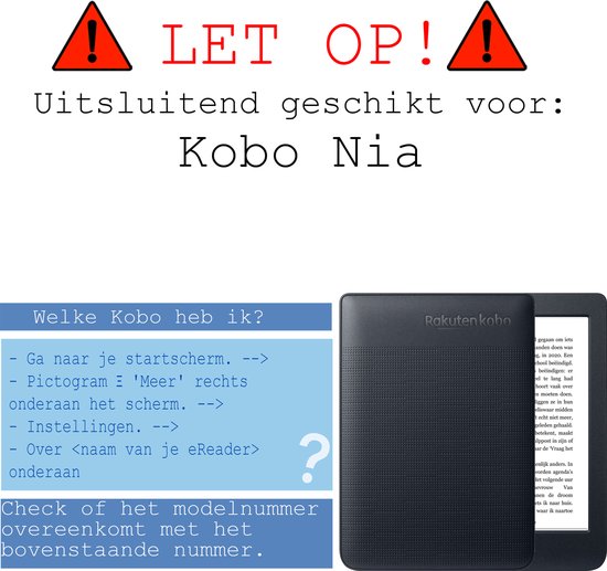 Hoes Geschikt voor Kobo Nia Hoesje Bookcase Cover Hoes - Hoesje Geschikt voor Kobo Nia Hoes Cover Case - Lichtblauw van Merkloos — afbeelding 2