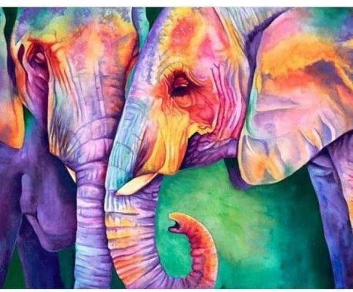 Diamond Painting Twee Olifanten Wijsheid