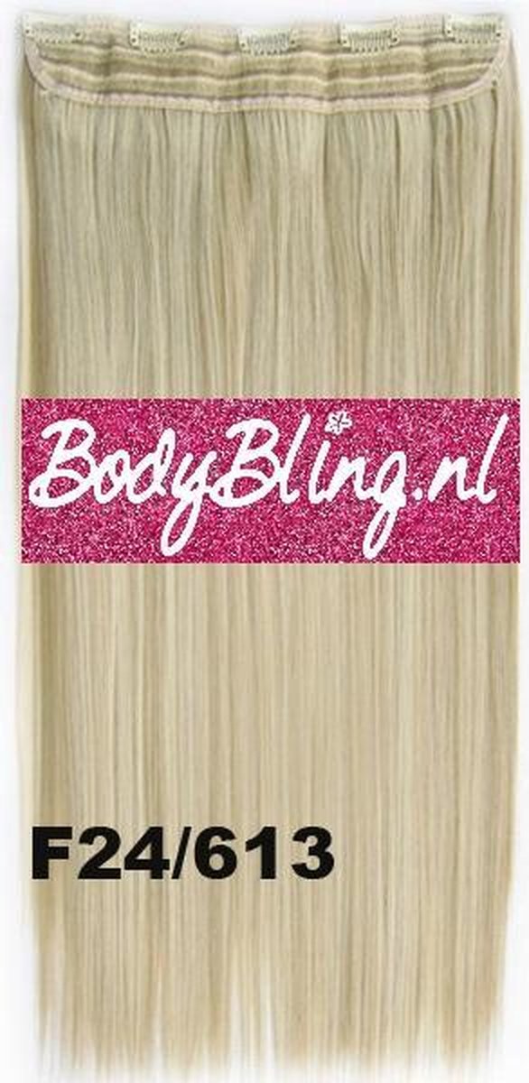 Clip in hairextensions 1 baan straight blond - F24/613
