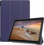Tablet hoes geschikt voor Tablet hoes geschikt voor Lenovo Tab E10 hoes (TB-X104f) - Tri-Fold Book Case - Donker Blauw