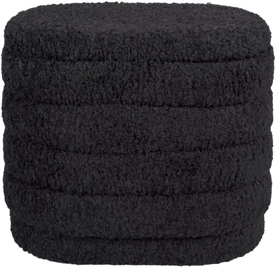 Poef - Cuddly - Oval - Teddy - Zwart