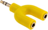 3,5 mm stereo male naar dubbele 3,5 mm stereo vrouwelijke splitter-adapter (geel)