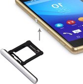 Micro SD-kaart Lade + kaartsleuf Port Dust Plug voor Sony Xperia XZ Premium (Single SIM-versie) (zilver)