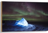 Hout - Noorderlicht boven de IJskappen - 90x60 cm - 9 mm dik - Foto op Hout (Met Ophangsysteem)