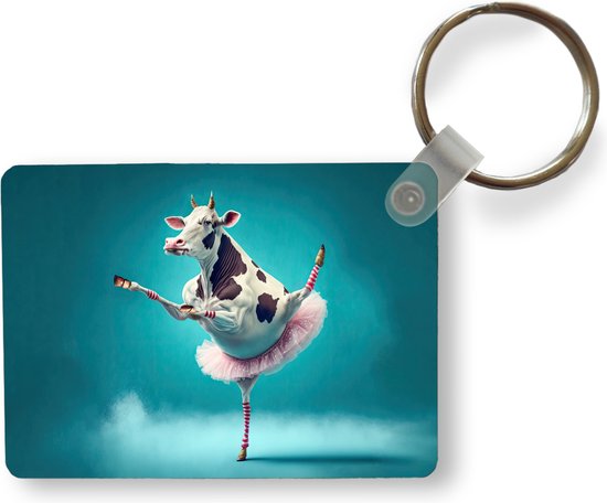 Porte-clés - Vache - Ballet - Portrait - Blauw - Animaux - Enfant - Cadeaux à distribuer - Plastique