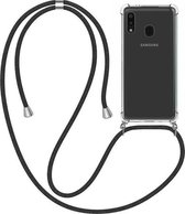 Smartphonica Transparant hoesje voor Samsung Galaxy A20E met koord en stootrand / Siliconen / Back Cover geschikt voor Samsung Galaxy A20e