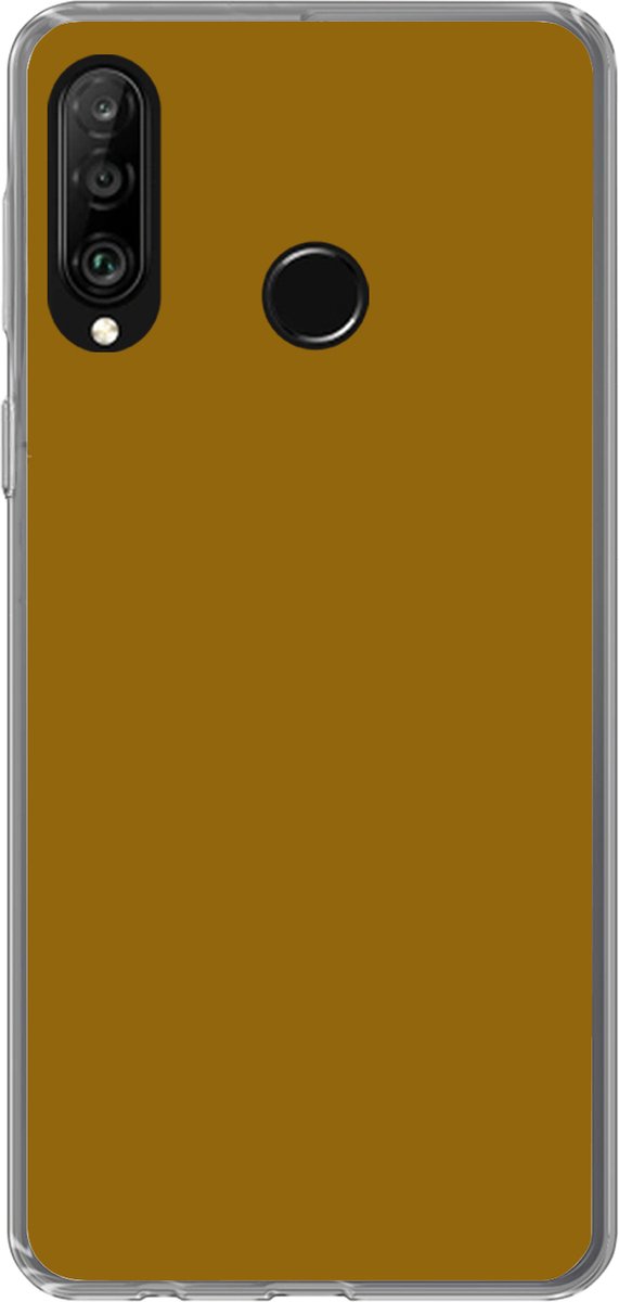 Telefoonhoesje Geschikt voor Huawei P30 Lite hoesje - Goud - Luxe - Interieur - Siliconen Telefoonhoesje Telefoonhoesje