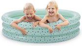 Navaris opblaasbaar bad voor kinderen - Zwembadje 1,30 m diameter - 25 cm hoog - In mintgroen met stippen