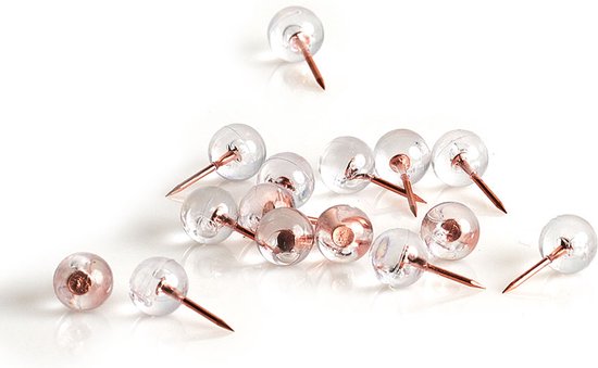 Punaises Zeller - set 50x - or rose - rond - pour tableau d'affichage