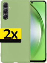Hoesje Geschikt voor Samsung A54 Hoesje Siliconen Case - Hoes Geschikt voor Samsung Galaxy A54 Hoes Siliconen - Groen - 2 Stuks
