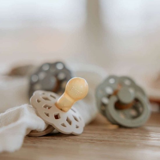 BiBS Boheme Pacifier Stage 1 Fopspeen 2 stuks Fossil Grey