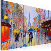 Schilderij - Regen in Parijs, 3luik