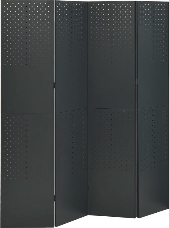 Kamerscherm met 4 panelen 160x180 cm antraciet kopen