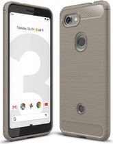 Google Pixel 3A Geborsteld TPU Hoesje Grijs