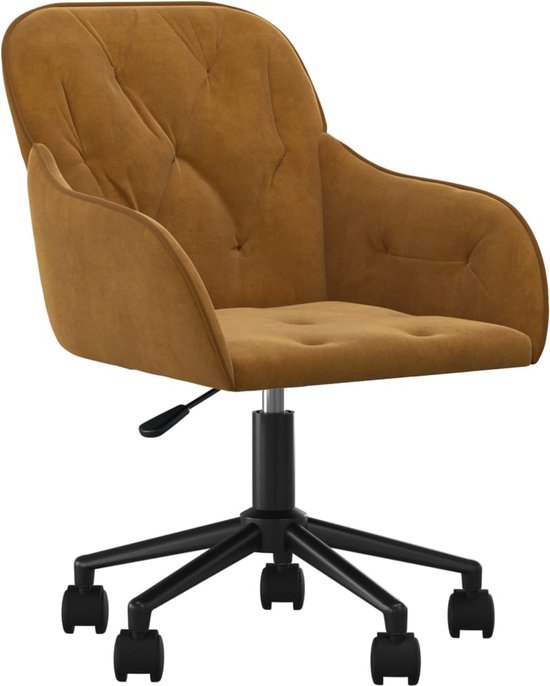 vidaXL Chaise de bureau pivotante velours marron