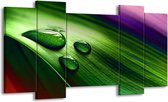 Peinture sur toile Drop | Vert, blanc, violet | 120x65 5 Liège