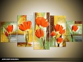 Peinture acrylique Poppy | Orange, marron, jaune | 150x70cm 5Liège peint à la main