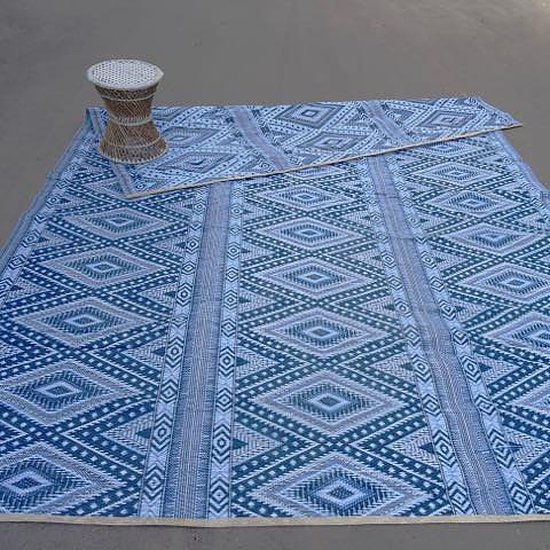 spoel Paar Luidspreker Buitenkleed 270 x 360 cm, Blauw/ Licht blauw/ Zwart/ Wit | bol.com