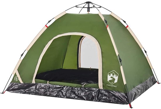 vidaXL - Tent - 3-persoons - snelontgrendeling - groen van Vidaxl — afbeelding 5