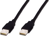 Digitus USB 2.0, USB A - USB A, 1 m USB-kabel Zwart
