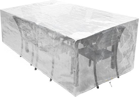 LAMUNI Tuintafelhoes 220x100x75cm Tuinmeubelafdekking Waterdichte Outdoor Tafelhoes 420D Oxford-Stof Tuinmeubelhoes Winddicht Beschermhoes voor Tuinmeubelen UV-Bestendig Hoes voor Tafel en Stoelen