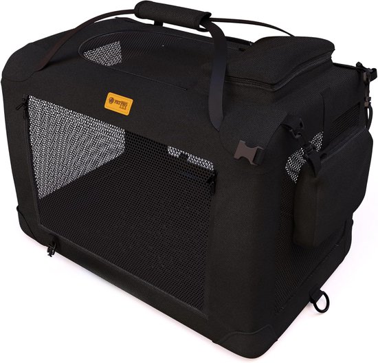 Petsfit Hondenbox, opvouwbaar, met 3 cm dikke pluchen mat, draagbare transportbox voor honden, hondentransportbox voor grote honden, geschikt voor binnen en buiten, bruin, L 79 x 53,5 x 66 cm Petsfit Hondenbox, opvouwbaar, met 3 cm dikke pluchen mat, draagbare transportbox voor honden, hondentransportbox voor grote honden, geschikt voor binnen en buiten, bruin, L 79 x 53,5 x 66 cm