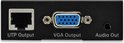 Zijkant van de receiver met poorten: UTP Output, VGA Output en Audio Out.