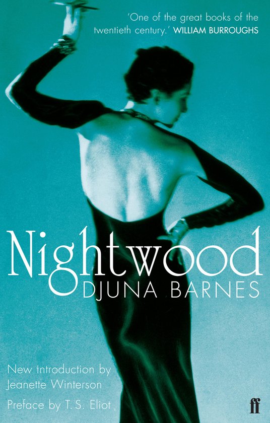 Couverture du livre 'Nightwood' de Djuna Barnes avec une femme en robe noire. 'One of the great books of the twentieth century.'