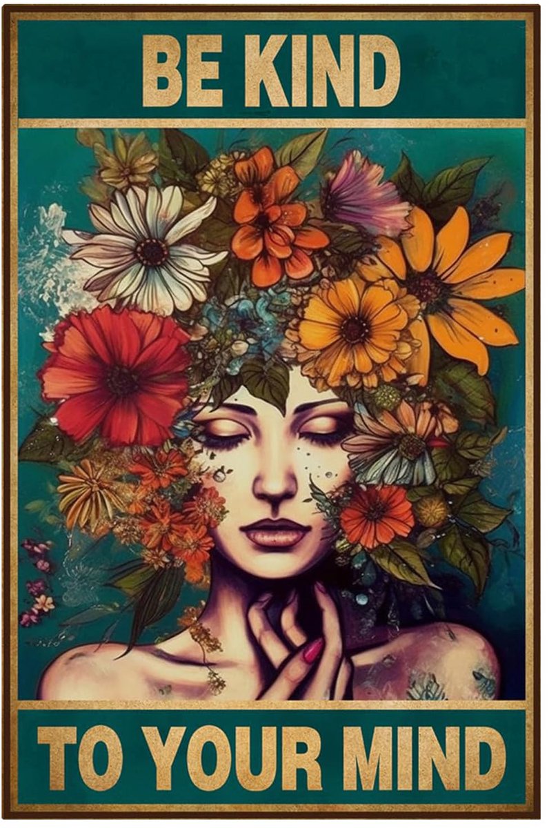 Ibenzoa Een Inspirerende Wandposter voor een Rustige Levensstijl – Vintage Motief kleurjik