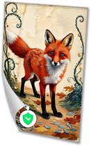 Dromerige vos in natuurlijke omgeving - Vos wanddecoratie - Posters dieren - Art Nouveau - Moderne posters - Woonkamer accessoires - poster 60x90 cm