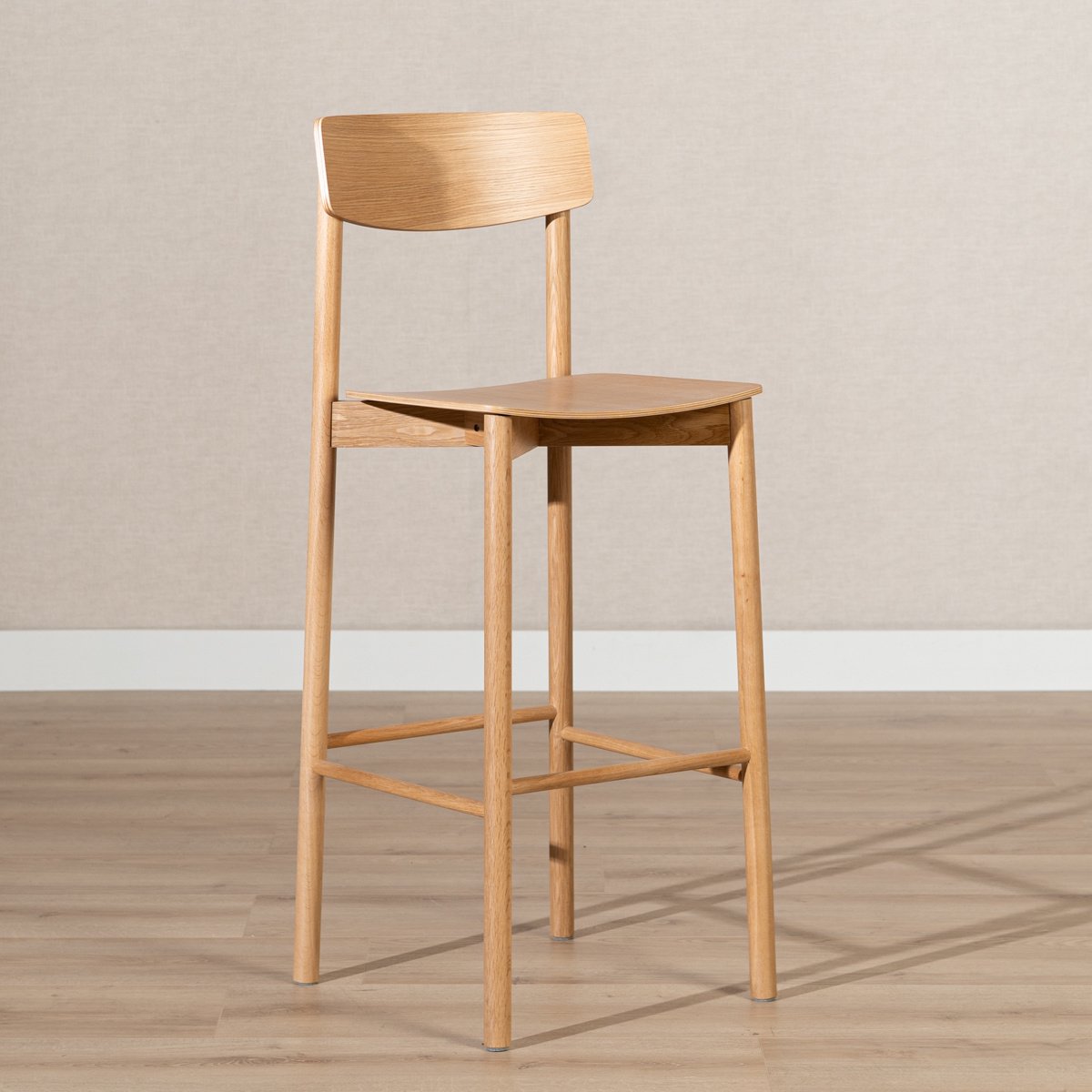 Bronx71 Scandinavische barkruk Miquel naturel eiken 78,5 cm - barstoel