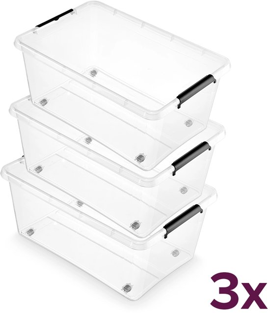 Clipbox met wieltjes - 100 liter - 80x40x40 cm