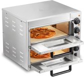 Bol.com Pizzaoven - Elektrische Pizzaoven - Multifunctionele Pizzamaker - Dubbeldekslaag - met Handvat - Steen - 14inch - 52 x 4... aanbieding