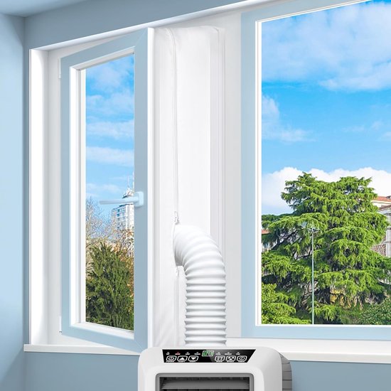 Draagbare airconditioner raamafdichting 300x32cm polyester waterdicht raamafdichtingsset wit eenvoudig te installeren