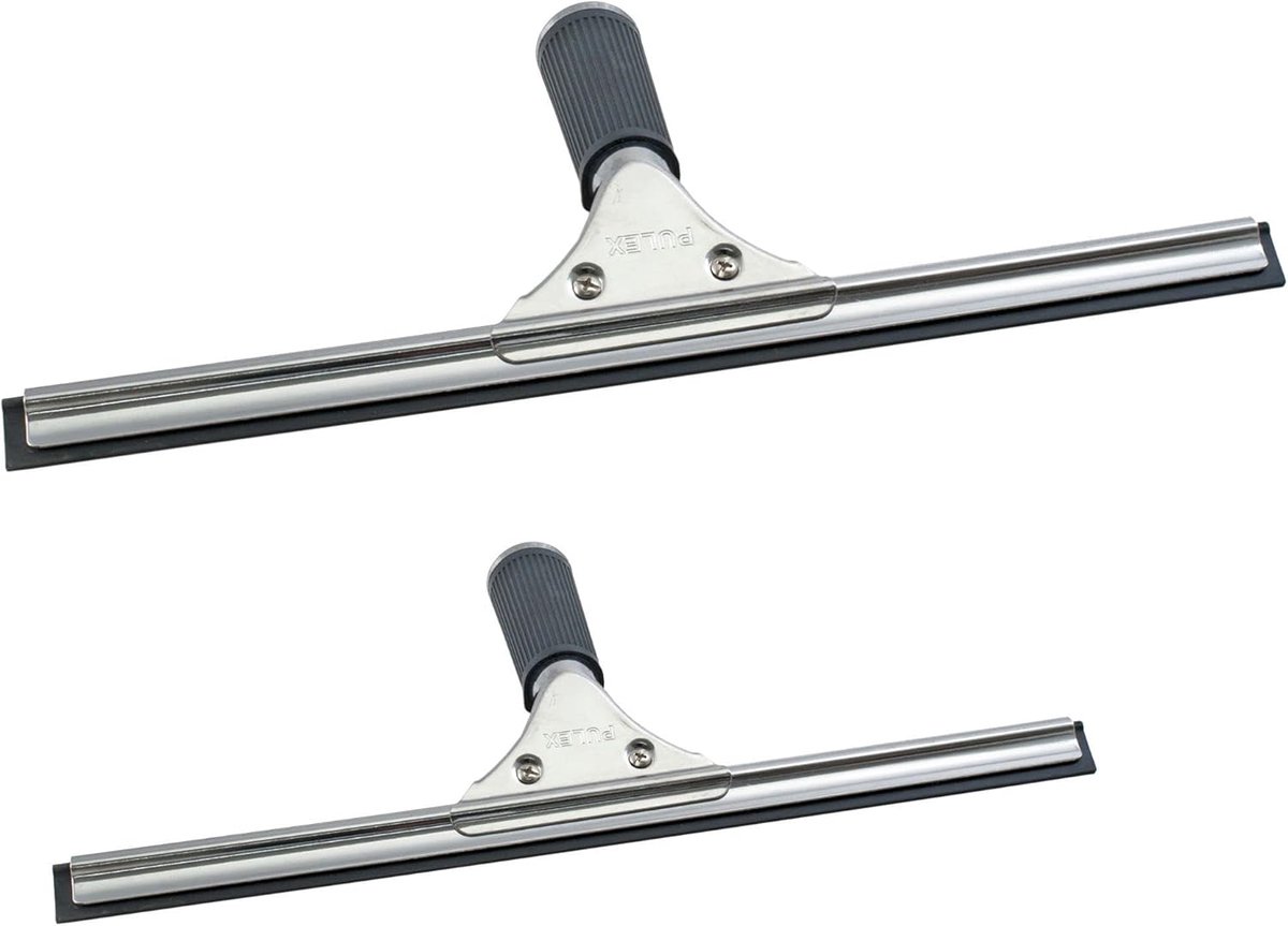 Novaliv Voordeelset Raamwisser Professioneel 25 cm + 45 cm Raamreiniger RVS met Vervangbare Rubberen Lip Raamlip Raamwisser Raam Raamreiniger Raamwisser Douchewisser