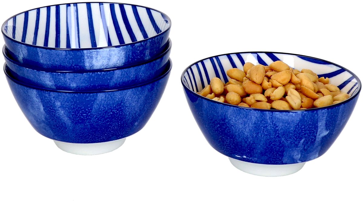 Set van 4 kommen 12cm gestreept Seaside - Ritzenhoff 270266