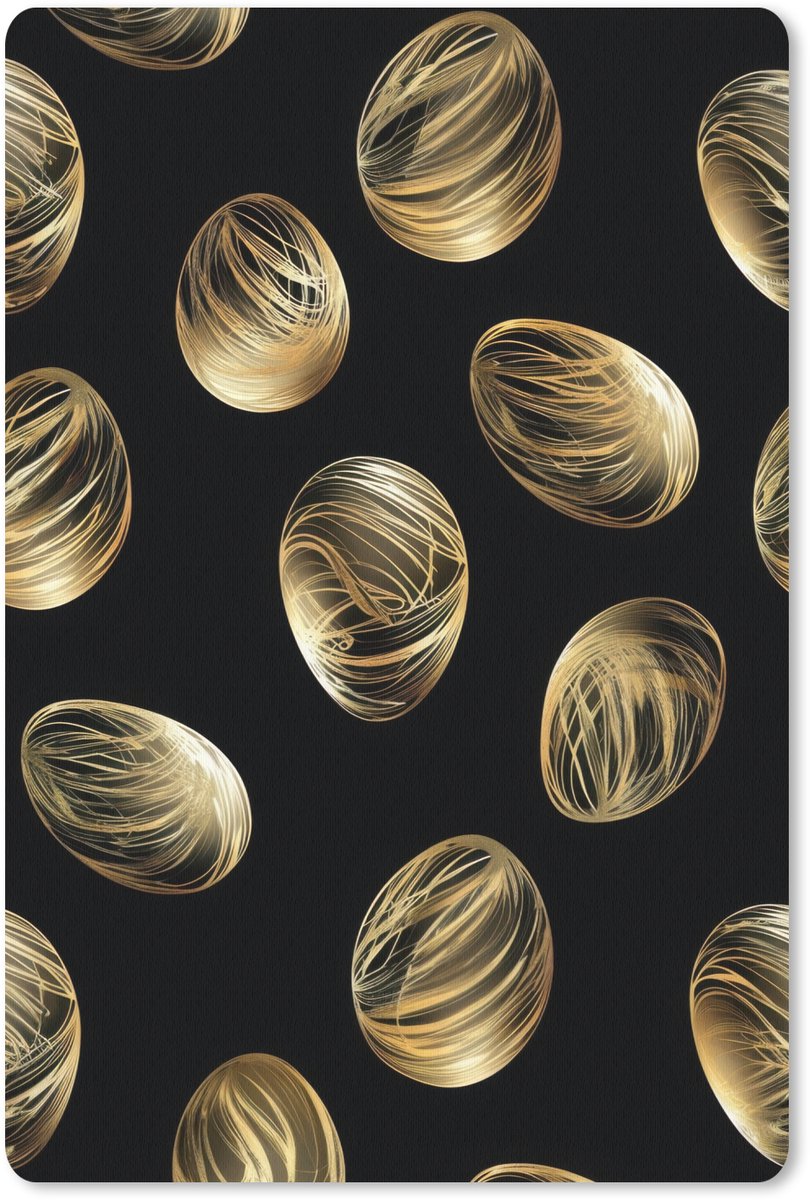 Muismat 18x27 cm - Mousepad Eieren - Goud - Patroon - Muismatten
