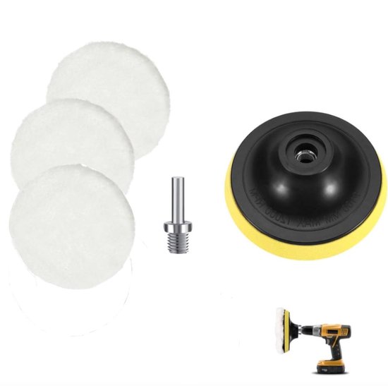 Stock local aux États-Unis-14PCS 4''Car Buffing Pads Polishing Buffer Set Waxing