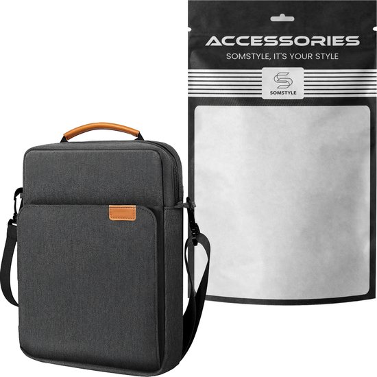 Somstyle Sac avec housse pour tablette adapté aux Tablettes de 9 à 11 pouces - Sac de transport avec bandoulière - Grijs