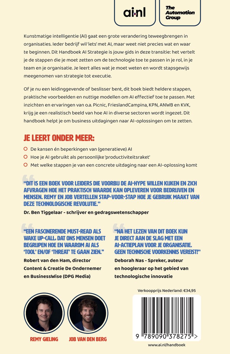 Handboek AI Strategie - back cover