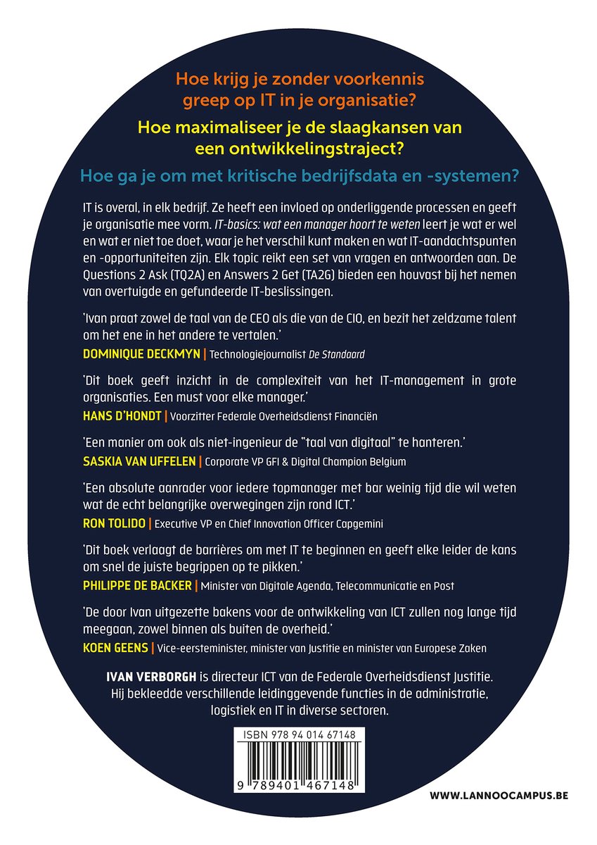 IT-basics: wat een manager hoort te weten - back cover