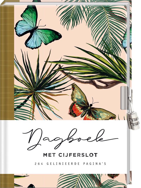 Dagboek met cijferslot butterfly. 16+