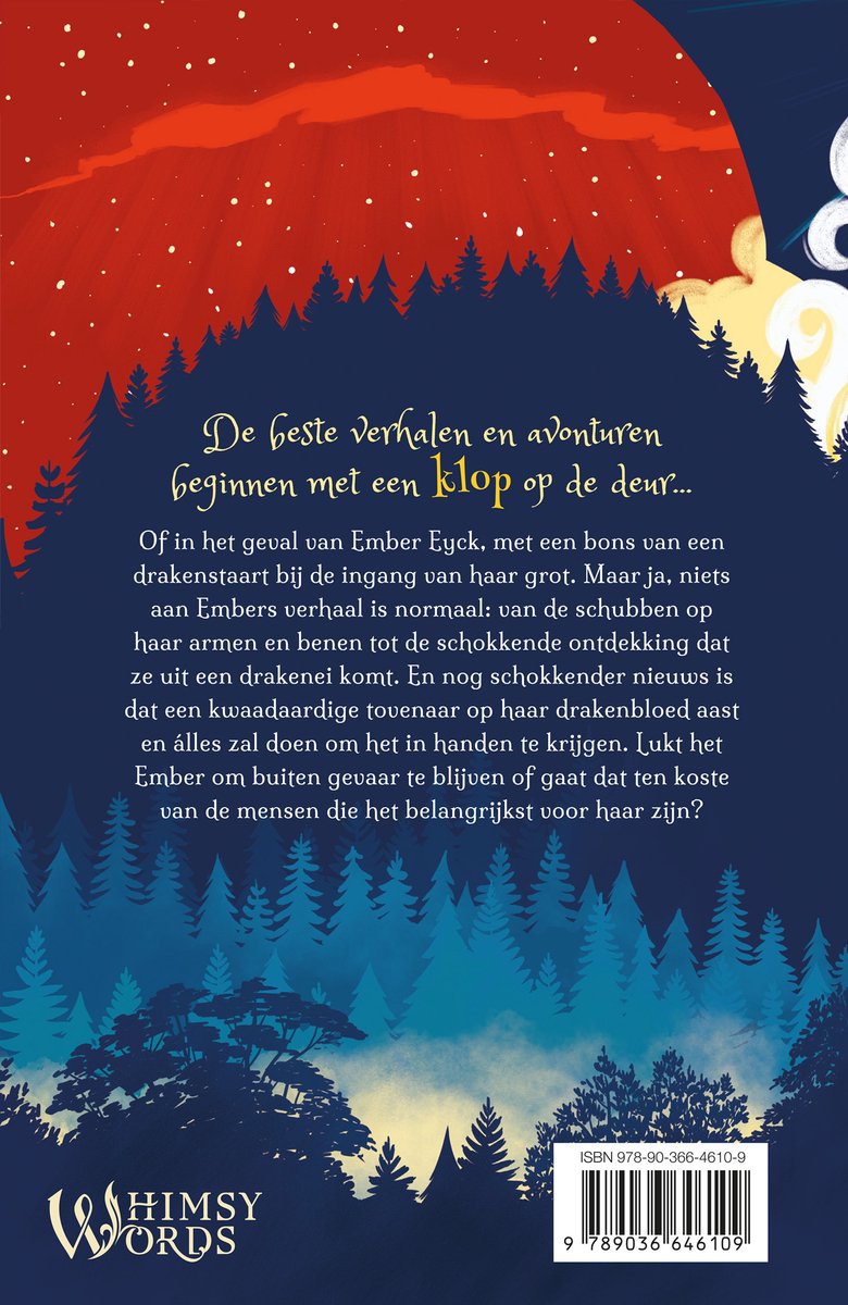 Ember Eyck 1 – Ember Eyck en de jacht op het drakenbloed - back cover