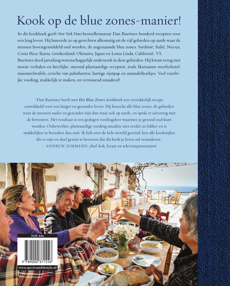 Blue zones kookboek - back cover